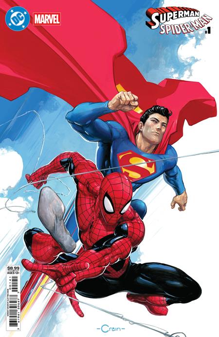 DC / Marvel: Superman / Spider-Man 1 Comic Clayton Crain Variant DC Comics and Marvel Comics 2026