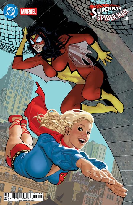 DC MARVEL SUPERMAN SPIDER-MAN #1 (ONE SHOT) CVR I ADAM HUGHES SUPERGIRL 70S & SPIDER-WOMAN 70S CARD STOCK VAR DC Comics Various Various Adam Hughes PREORDER