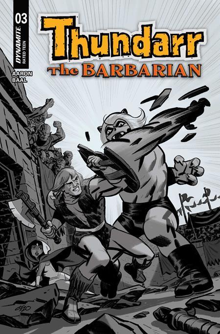 THUNDARR THE BARBARIAN #3 CVR F INC 1:10 MICHAEL CHO LINE ART VAR DYNAMITE Entertainment Jason Aaron Kewber Baal Michael Cho PREORDER