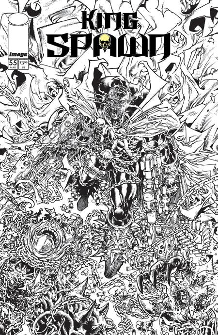 KING SPAWN #55 CVR B HARVEY TOLIBAO B&W VAR Image Comics Rory McConville Yildiray Cinar Harvey Tolibao PREORDER