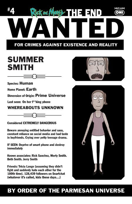 RICK AND MORTY THE END #4 (OF 6) CVR C INC 1:10 PHIL MURPHY MOST WANTED VAR Oni Press Daniel Kibblesmith Jarrett Williams Phil Murphy PREORDER