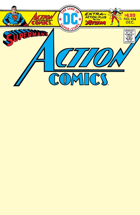 Action Comics, Vol. 1 454 Comic Facsimile Blank Variant DC Comics 2026
