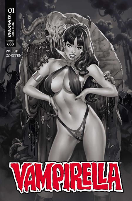Vampirella, Vol. 9 1 Comic Elias Chatzoudis Incentive B&W Variant (1:7) Dynamite Entertainment 2026