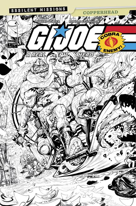 GI JOE A REAL AMERICAN HERO SSSILENT MISSIONS COPPERHEAD #1 (ONE SHOT) CVR C INC 1:10 HOWARD PORTER B&W VAR Image Comics Howard Porter Howard Porter, Romulo Fajardo Jr. Howard Porter PREORDER