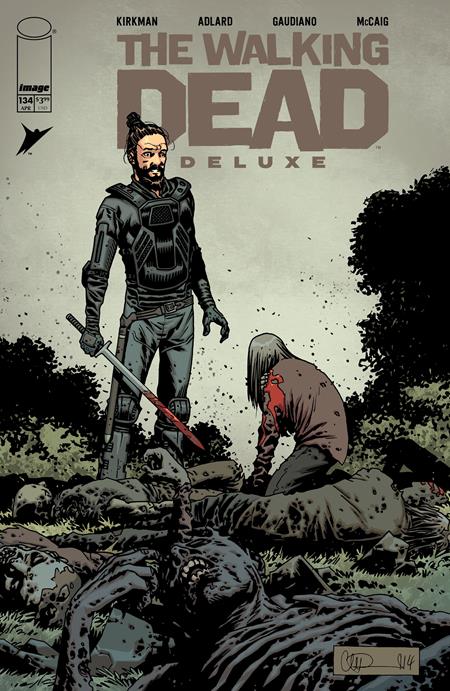 WALKING DEAD DELUXE #134 CVR B CHARLIE ADLARD & MAVE MCCAIG VAR (MR) Image Comics Robert Kirkman Charlie Adlard, Stefano Gaudiano, Dave McCaig Charlie Adlard, Dave McCaig PREORDER