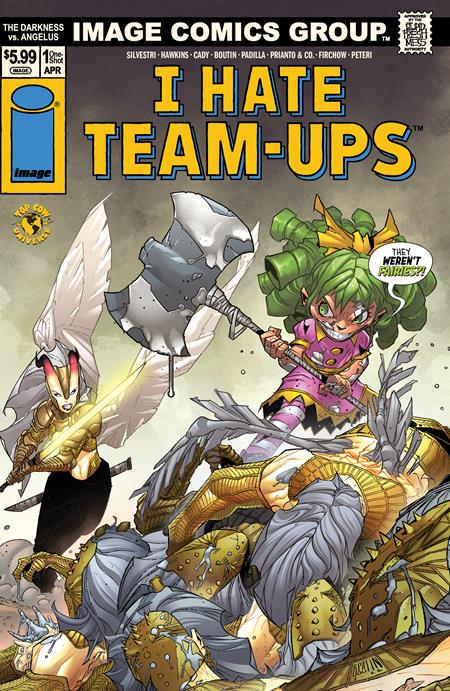 DARKNESS VS ANGELUS (ONE SHOT) CVR F PAT BOUTIN I HATE FAIRYLAND TEAM UP VAR Image Comics Mark Silvestri, Matt Hawkins, Ryan Cady Pat Boutin, Arif Prianto, Steve Firchow, Agustin Padilla Pat Boutin PREORDER