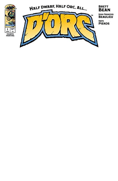 D'Orc 1 Comic 4th Printing Blank Variant Image Comics 2026