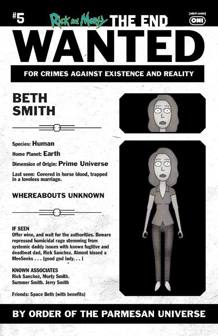 RICK AND MORTY THE END #5 (OF 6) CVR C INC 1:10 PHIL MURPHY MOST WANTED VAR Oni Press Daniel Kibblesmith Jarrett Williams Phil Murphy PREORDER