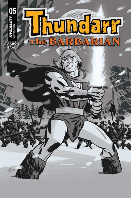 THUNDARR THE BARBARIAN #5 CVR F INC 1:10 MICHAEL CHO LINE ART VAR DYNAMITE Entertainment Jason Aaron Kewber Baal Michael Cho PREORDER