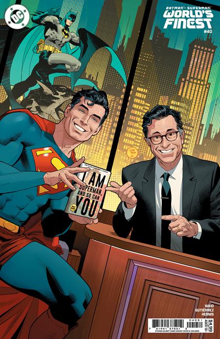 BATMAN SUPERMAN WORLDS FINEST #40 CVR D DAN MORA STEPHEN COLBERT CELEBRITY CAMEO CARD STOCK VAR DC Comics Mark Waid Adrian Gutierrez Dan Mora PREORDER