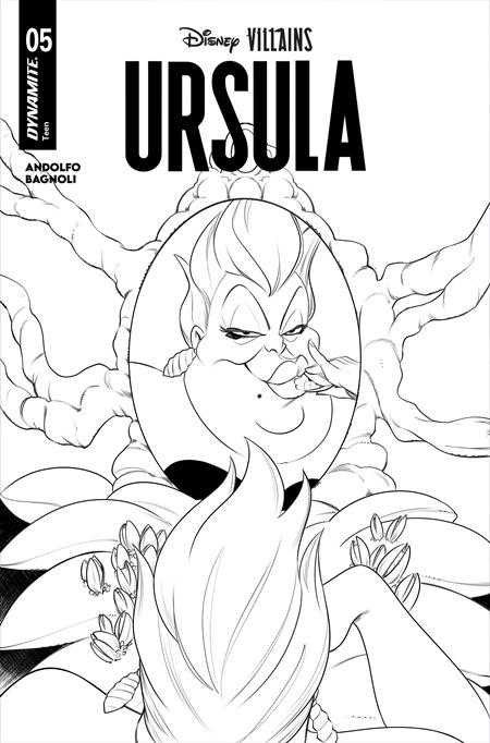 DISNEY VILLAINS URSULA #5 CVR G INC 1:10 ROBERT QUINN LINE ART VAR DYNAMITE Entertainment Mirka Andolfo Gabriele Bagnoli Robert Quinn PREORDER