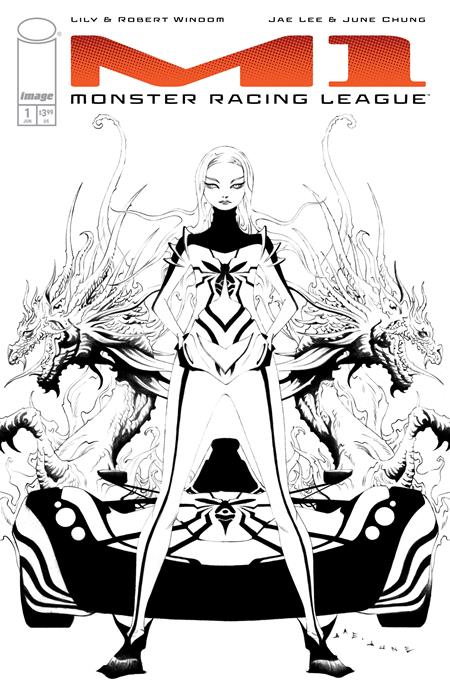 M1 MONSTER RACING LEAGUE #1 CVR E INC 1:50 JAE LEE B&W VAR Image Comics Robert Windom, Lily Windom Jae Lee, June Chung Jae Lee PREORDER