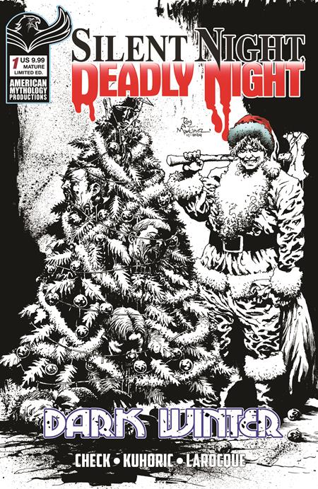 SILENT NIGHT DEADLY NIGHT DARK WINTER #1 (OF 2) CVR F ROY ALLAN MARTINEZ B&W VAR Limited to 350 Copies Allocations May Occur Previously Solicited Thru Diamond (MR) Prana Publishers S.A. Check, James Kuhoric Puis Calzada Roy Allan Martinez PREORDER