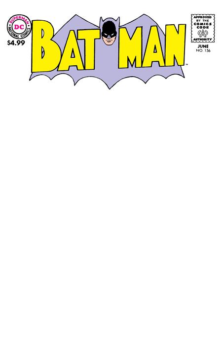 Batman, Vol. 1 156 Comic Facsimile Blank Variant DC Comics 2026
