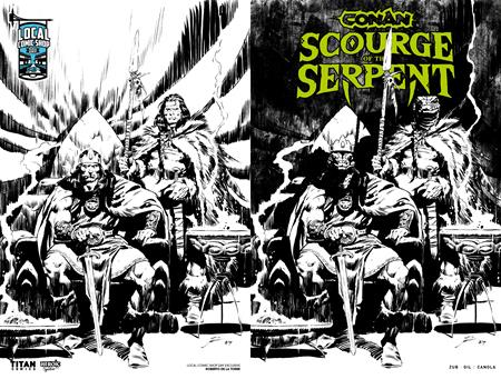 Conan The Barbarian: Scourge Of The Serpent 1 Comic Roberto De La Torre LCSD Wraparound B&W Titan Comics 2025