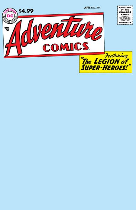 ADVENTURE COMICS #247 FACSIMILE EDITION CVR B BLANK CARD STOCK VAR DC Comics Various Various Blank PREORDER