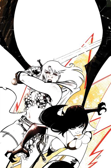 VAMPIRELLA VS RED SONJA RED CITY #1 CVR M INC 1:10 SEBASTIAN PIRIZ LINE ART VIRGIN VAR DYNAMITE Entertainment Chuck Brown Paulo H. Mel Sebastian Piriz PREORDER