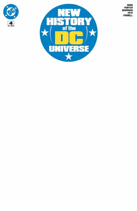 New History of the DC Universe 4 Comic Blank Variant DC Comics 2025