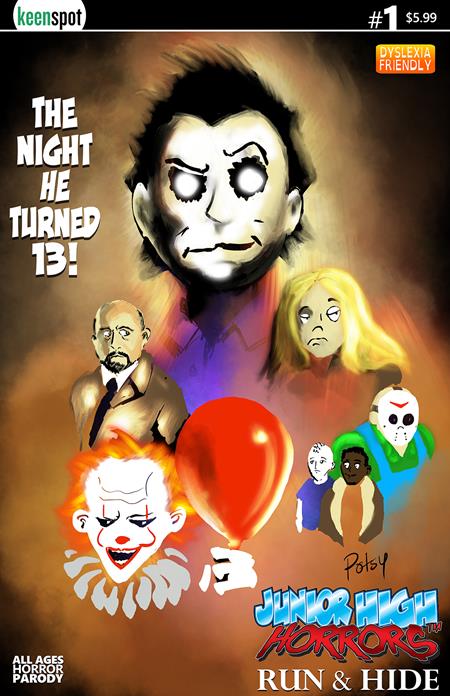 JUNIOR HIGH HORRORS RUN & HIDE #1 (ONE SHOT) CVR B ROB POTCHAK THE NIGHT HE TURNED 13 VAR Ex Posse Holdings Rob Potchak Eric Kent Rob Potchak PREORDER