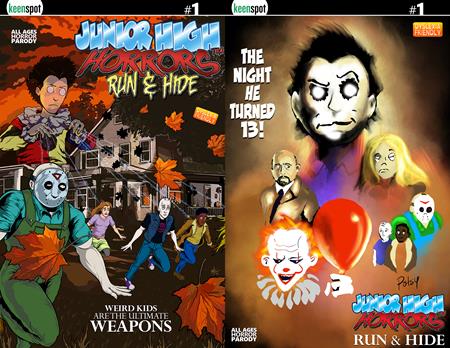 JUNIOR HIGH HORRORS RUN & HIDE #1 (ONE SHOT) CVR D ERIC KENT ROB POTCHAK HOLOFOIL FLIP COVER VAR Ex Posse Holdings Rob Potchak Eric Kent Eric Kent, Rob Potchak PREORDER