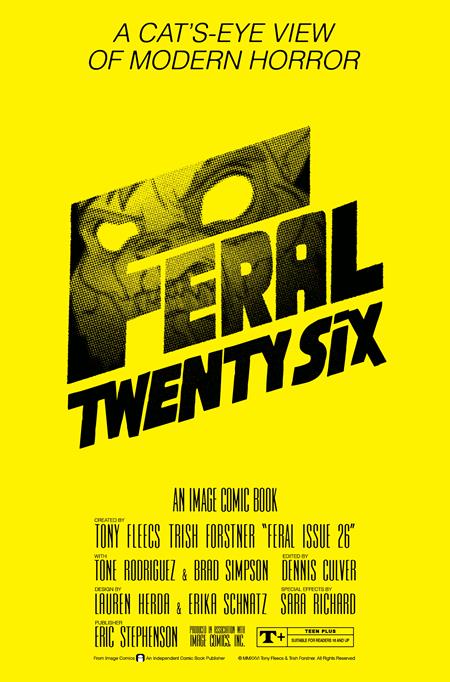 FERAL #26 CVR B TONY FLEECS & TRISH FORSTNER THE SHINING HOMAGE VAR Image Comics Tony Fleecs Trish Forstner, Tone Rodriguez, Brad Simpson Tony Fleecs, Trish Forstner PREORDER