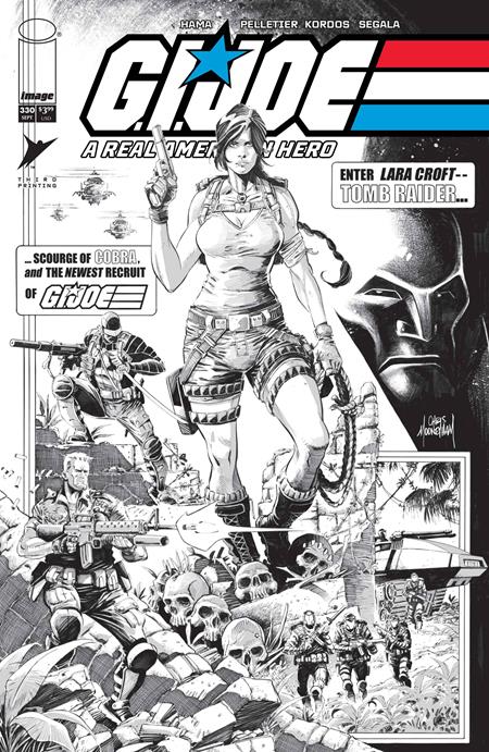 GI JOE A REAL AMERICAN HERO #330 3RD PTG CVR B CHRIS MOONEYHAM B&W VAR Image Comics Larry Hama Paul Pelletier, Tony Kordos, Francesco Segala Chris Mooneyham PREORDER
