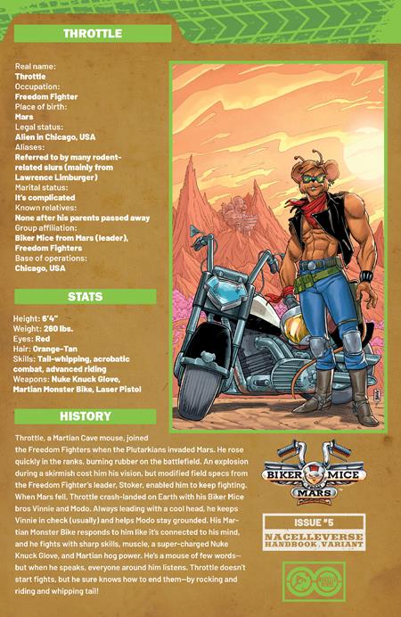 Biker Mice From Mars (Oni Press), Vol. 2 5 Comic Aj Jothikumar Handbook Variant Oni Press 2025
