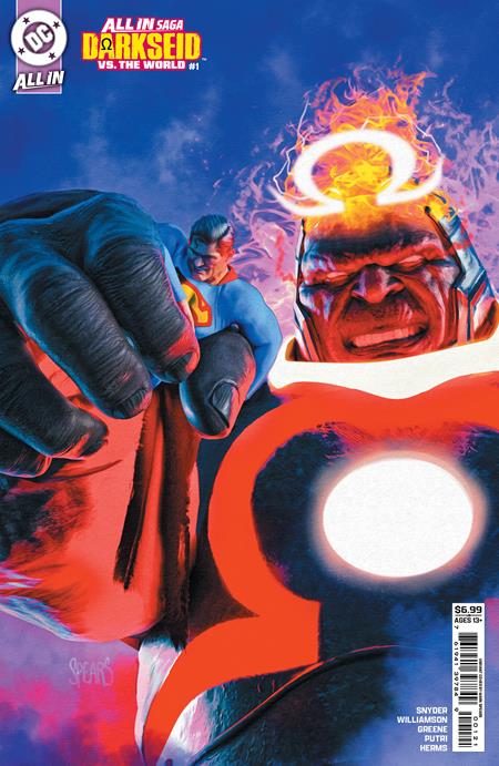 DC ALL IN SAGA DARKSEID VS THE WORLD #1 (ONE SHOT) CVR B MARK SPEARS CARD STOCK VAR DC Comics Scott Snyder, Joshua Williamson Sanford Greene, Yasmine Putri Mark Spears PREORDER