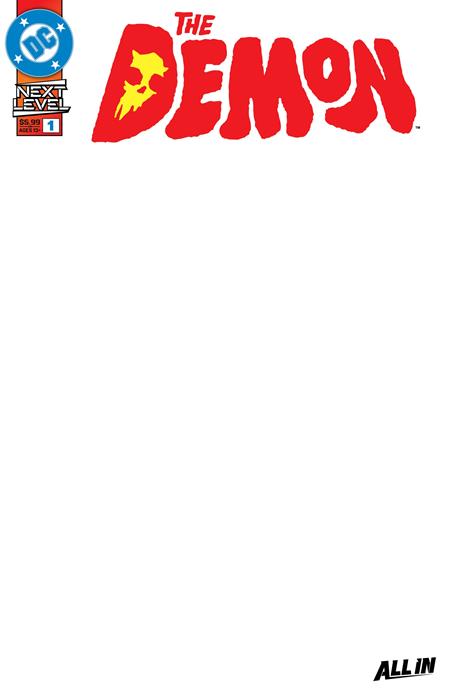 The Demon, Vol. 4 #1 (Cvr G) (2026) Blank Variant