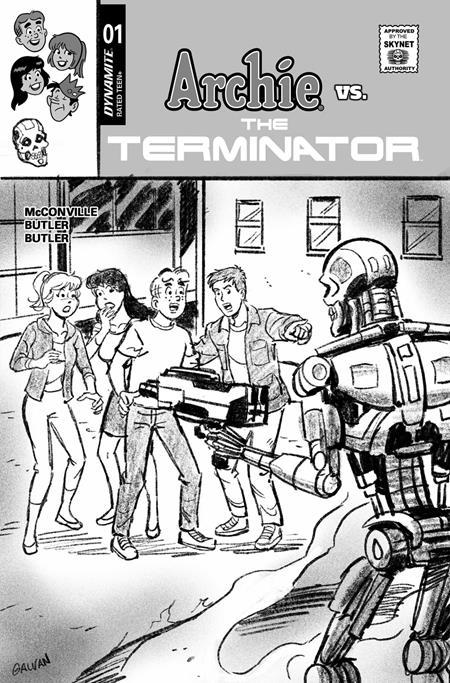 ARCHIE VS THE TERMINATOR #1 CVR L INC 1:10 BILL GALVAN PENCILS VAR DYNAMITE Entertainment Rory McConvilla Steven Butler, Lily Butler Bill Galvan PREORDER