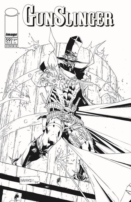 GUNSLINGER SPAWN #59 CVR B CARLO BARBERI B&W VAR Image Comics Erica Schultz Carlo Barberi Carlo Barberi PREORDER