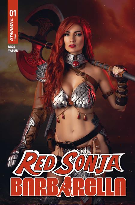 RED SONJA BARBARELLA #1 CVR D COSPLAY IVY RED SONJA VAR DYNAMITE Entertainment Homero Rios Diego Yapur Cosplay Ivy Red Sonja PREORDER