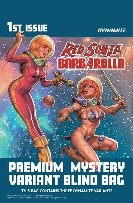 RED SONJA BARBARELLA #1 CVR K PREMIUM MYSTERY BLIND BAG VAR DYNAMITE Entertainment Homero Rios Diego Yapur Premium Mystery Blind Bag PREORDER