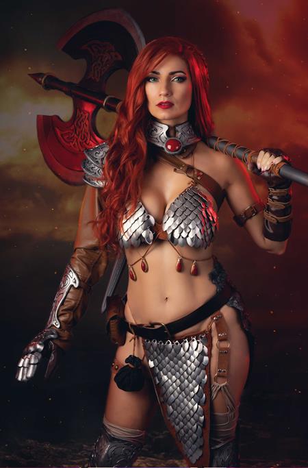 RED SONJA BARBARELLA #1 CVR M INC 1:10 COSPLAY IVY RED SONJA VIRGIN VAR DYNAMITE Entertainment Homero Rios Diego Yapur Cosplay Ivy Red Sonja PREORDER