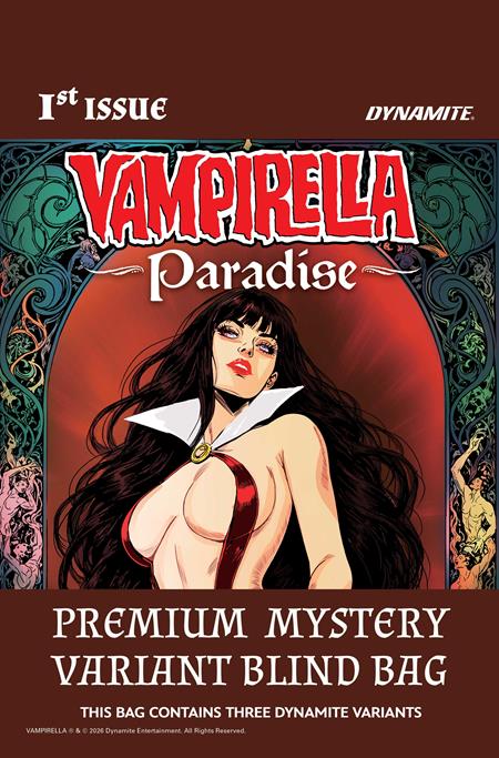 VAMPIRELLA PARADISE #1 CVR J PREMIUM MYSTERY BLIND BAG VAR DYNAMITE Entertainment Thomas Sniegoski Edu Menna Premium Mystery Blind Bag PREORDER