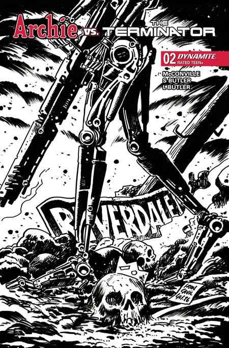 ARCHIE VS THE TERMINATOR #2 CVR K FRANCESCO FRANCAVILLA LINE ART VAR DYNAMITE Entertainment Rory McConville Bill Galvan Francesco Francavilla PREORDER