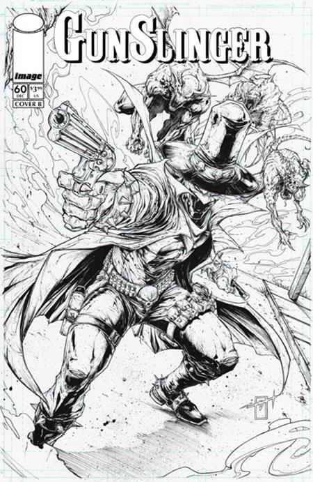 GUNSLINGER SPAWN #60 CVR B JONATHAN URIBE B&W VAR Image Comics Erica Schultz Carlo Barberi Jonathan Uribe PREORDER