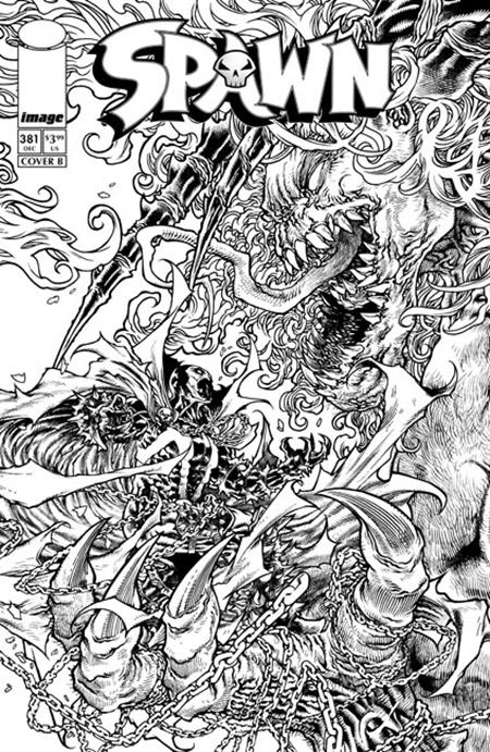 SPAWN #381 CVR B HARVEY TOLIBAO B&W VAR Image Comics Matthew Rosenberg Stephen Segovia Harvey Tolibao PREORDER