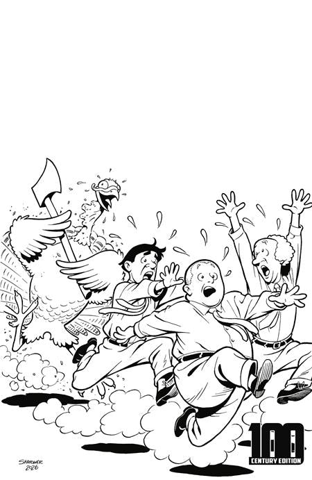 THREE STOOGES THANKSTOOGING #1 (ONE SHOT) CVR E ERIC SHANOWER CENTURY LTD B&W VAR Prana Publishers S.A. Check, James Kuhoric Brendon Fraim, Brian Fraim Eric Shanower PREORDER