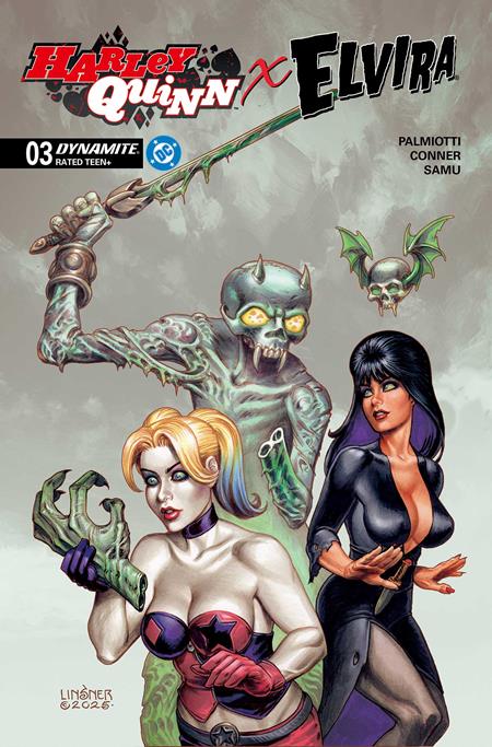 Harley Quinn X Elvira 3 Comic Joseph Michael Linsner Variant Dynamite Entertainment 2025