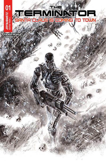 Terminator: Santa Claus Is Coming To Town 1 Comic 1:5 Francesco Biagini Incentive B&W Dynamite Entertainment 2025
