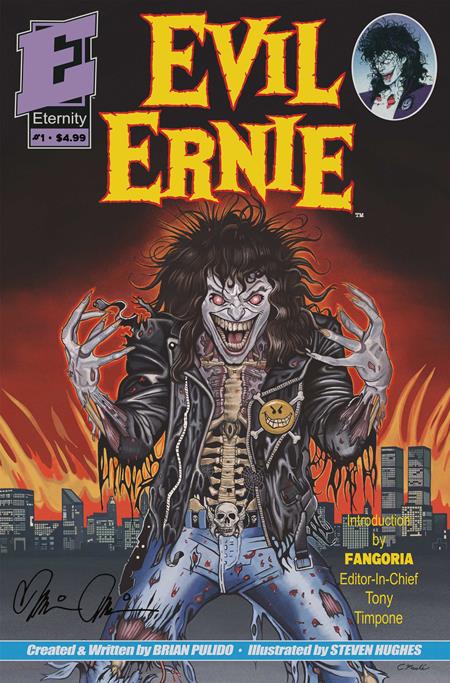 EVIL ERNIE #1 30TH ANNIVERSARY FACSIMILE EDITION CVR D ERIC MACHE SIGNED EDITION SIGNED BY BRIAN PULIDO VAR DYNAMITE Entertainment Brian Pulido Stephen Hughes Eric Mache PREORDER