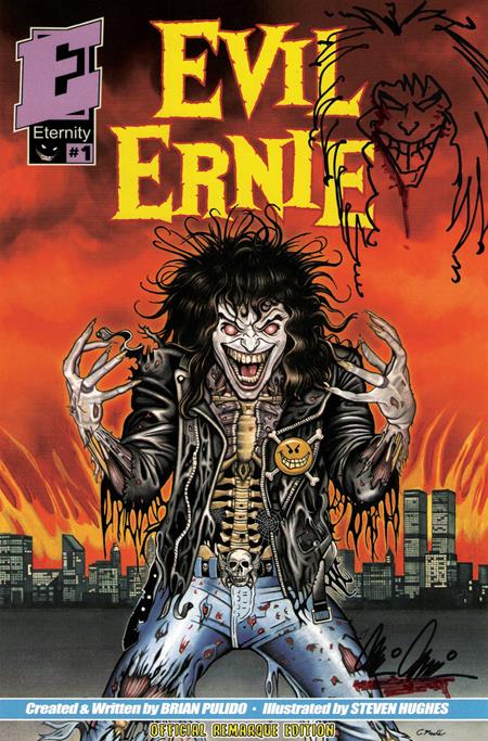 EVIL ERNIE #1 30TH ANNIVERSARY FACSIMILE EDITION CVR F ERIC MACHE REMARQUED BY BRIAN PULIDO VAR DYNAMITE Entertainment Brian Pulido Stephen Hughes Eric Mache PREORDER