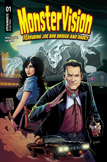MONSTERVISION FEATURING JOE BOB BRIGGS AND DARCY #1 CVR A DAVE ACOSTA DYNAMITE Entertainment David Avallone Edu Menna Dave Acosta PREORDER