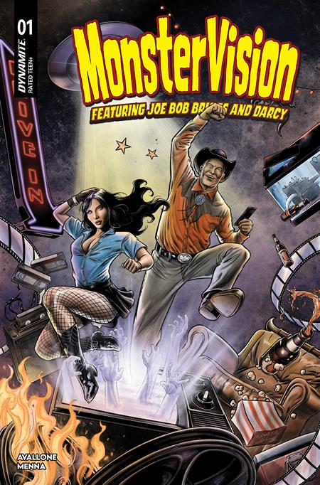 MONSTERVISION FEATURING JOE BOB BRIGGS AND DARCY #1 CVR C KEWBER BAAL VAR DYNAMITE Entertainment David Avallone Edu Menna Kewber Baal PREORDER