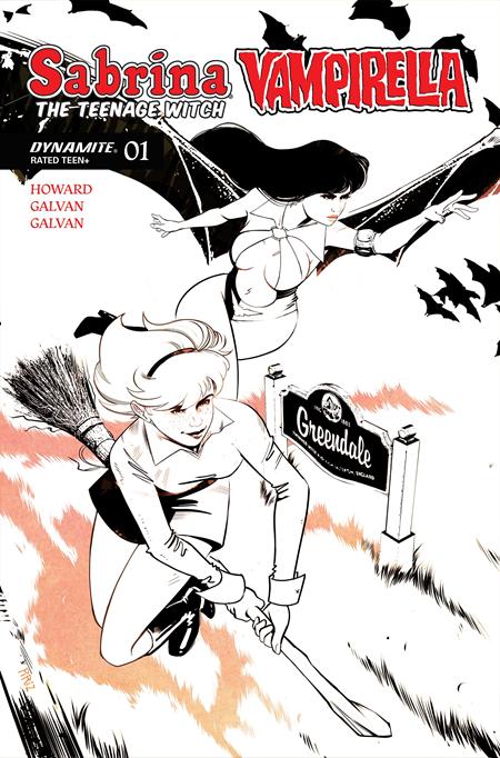 SABRINA THE TEENAGE WITCH VAMPIRELLA #1 CVR P INC 1:15 SEBASTIN PIRIZ LINE ART VAR DYNAMITE Entertainment Tini Howard Bill Galvan , Ben Galvan Sebastian Piriz PREORDER