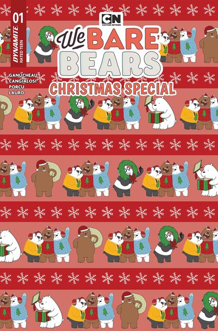 WE BARE BEARS CHRISTMAS SPECIAL #1 (ONE SHOT) CVR C WRAPPING PAPER VAR DYNAMITE Entertainment Paulina Ganucheau Ciro Cangialosi, Stefano Porcu, Carlo Lauro Wrapping Paper PREORDER