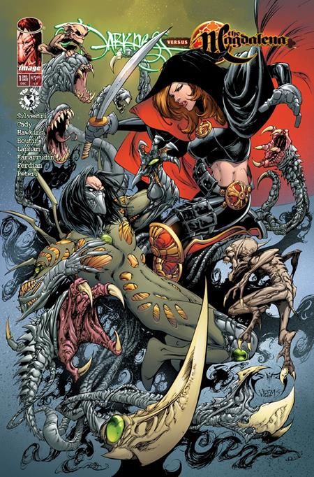 DARKNESS VS THE MAGDALENA #1 (ONE SHOT) CVR B JOE BENITEZ & RICHARD ISANOVE VAR Image Comics Marc Silvestri, Matt Hawkins, Ryan Cady Pat Boutin, David Lapham, Zul Kamarrudin, Gibran Ferdian Joe Benitez, Richard Isanove PREORDER