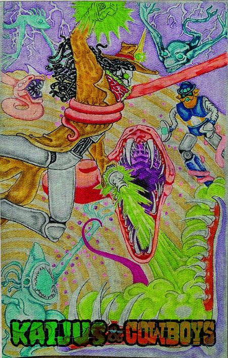 KAIJUS AND COWBOYS #3 (OF 12) CVR C HEATHER EWERS TAPESTRY VAR Massive Publishing Matthew Blair Frankie B. Washington Heather Ewers PREORDER
