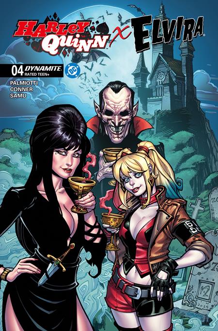 HARLEY QUINN X ELVIRA #4 CVR B CHAD HARDIN VAR DYNAMITE Entertainment Amanda Conner, Jimmy Palmiotti Juan Samu, Amanda Conner Chad Hardin PREORDER